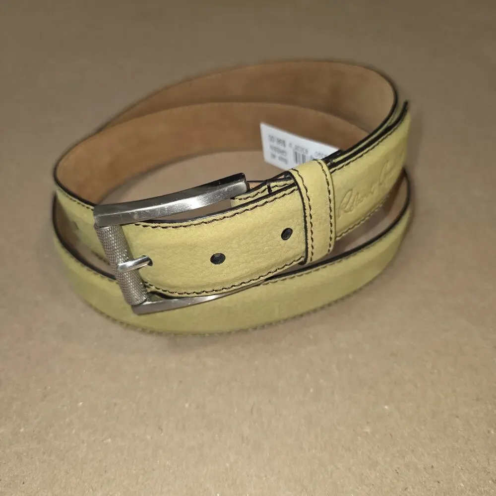 Robert Graham SUEDE LEATHER Belt Men's 40 MEDIUM Green LAUREL Metal Buckle NWOT